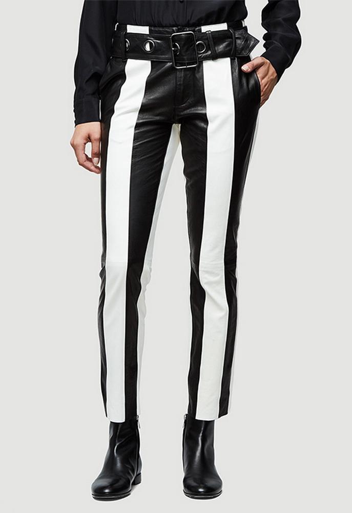 Frame Denim Paneled Leather Pant