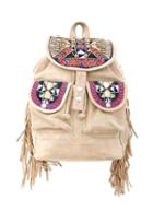 Type Alpha Suede Embroidered Backpack