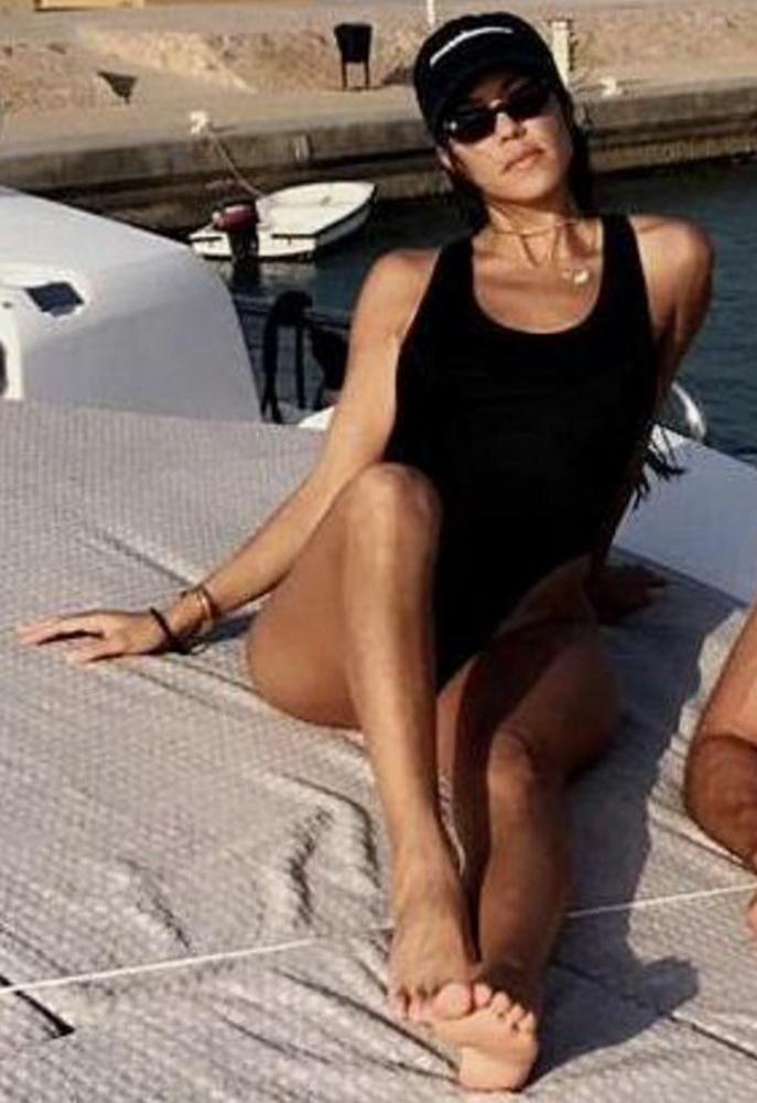 Norma Kamali Marissa One Piece As Seen On Kourtney Kardashian