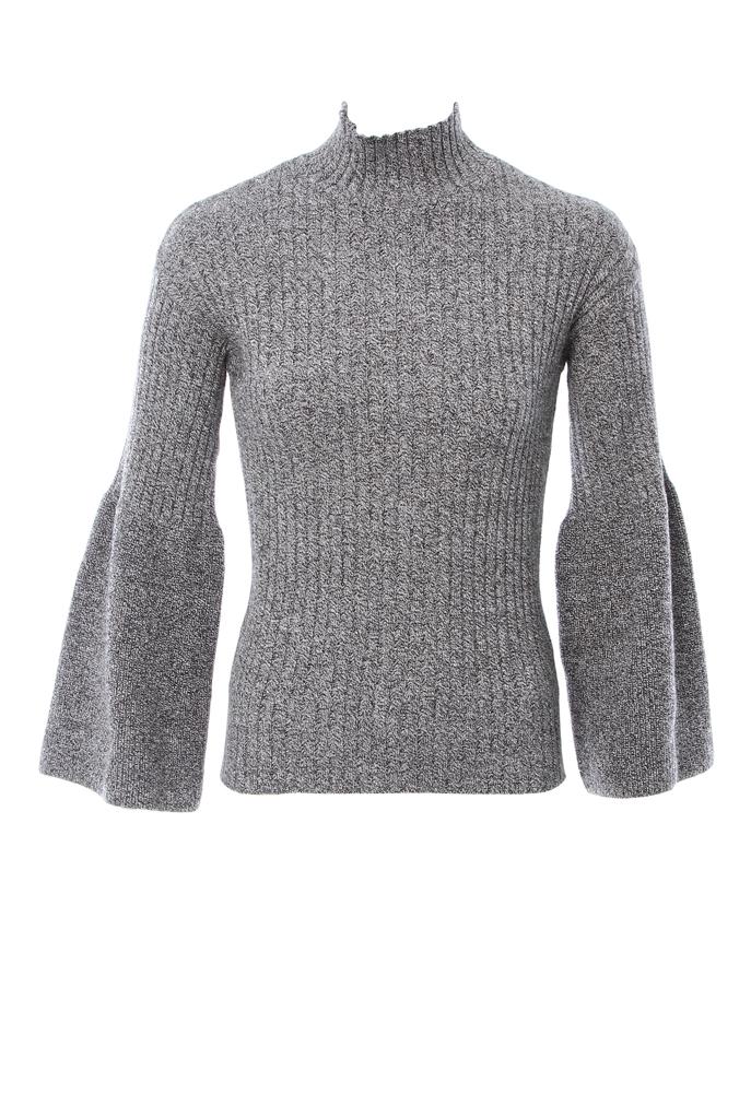 Minnie Rose Cotton Long Sleeve Mock Neck Sweater