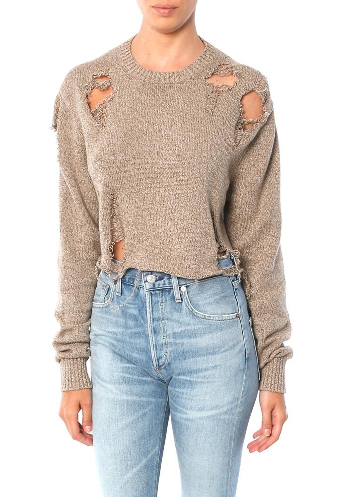 Lambert Distressed Crop Sweater