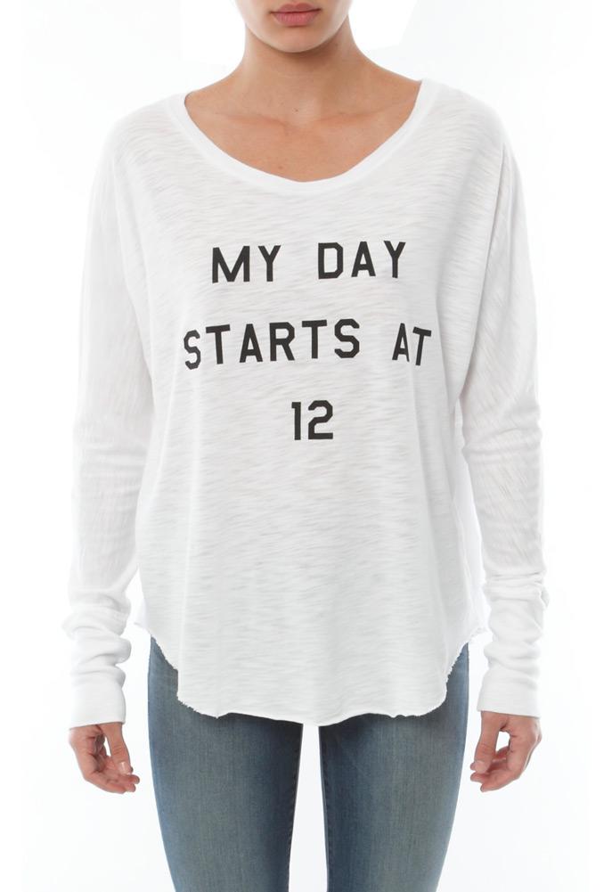 Feel The Piece X Tyler Jacobs My Day Starts At 12 Bayne Long Sleeve Tee