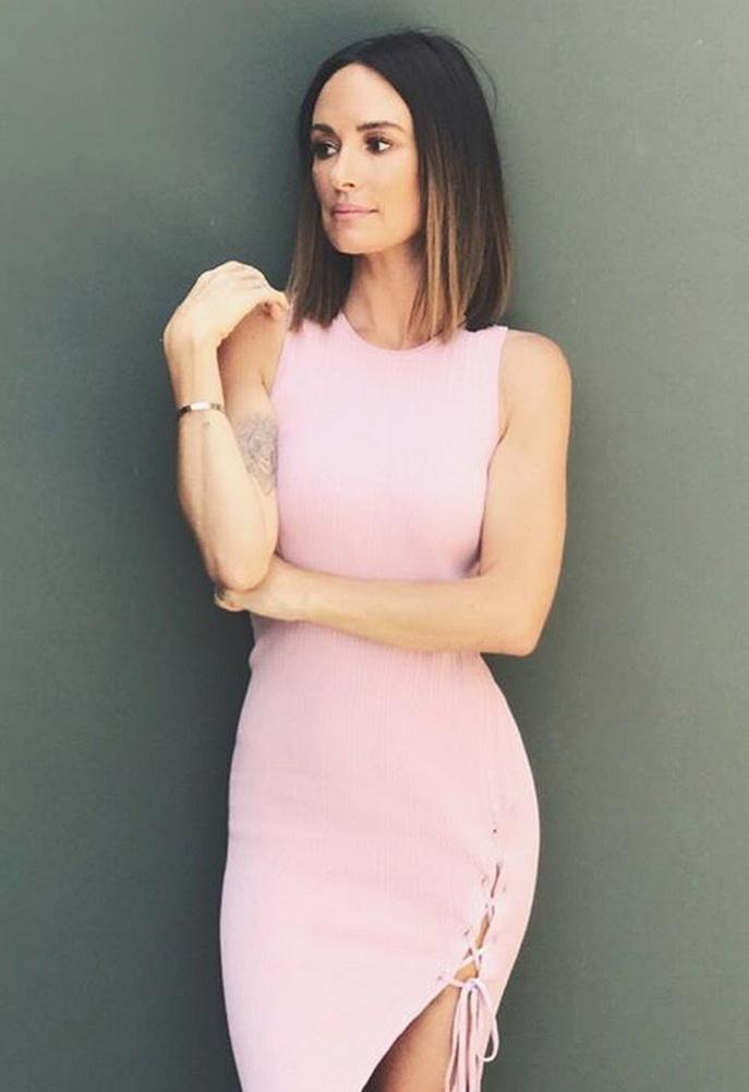Torn By Ronny Kobo Monica Lace Up Rib Dress As Seen On Catt Sadler