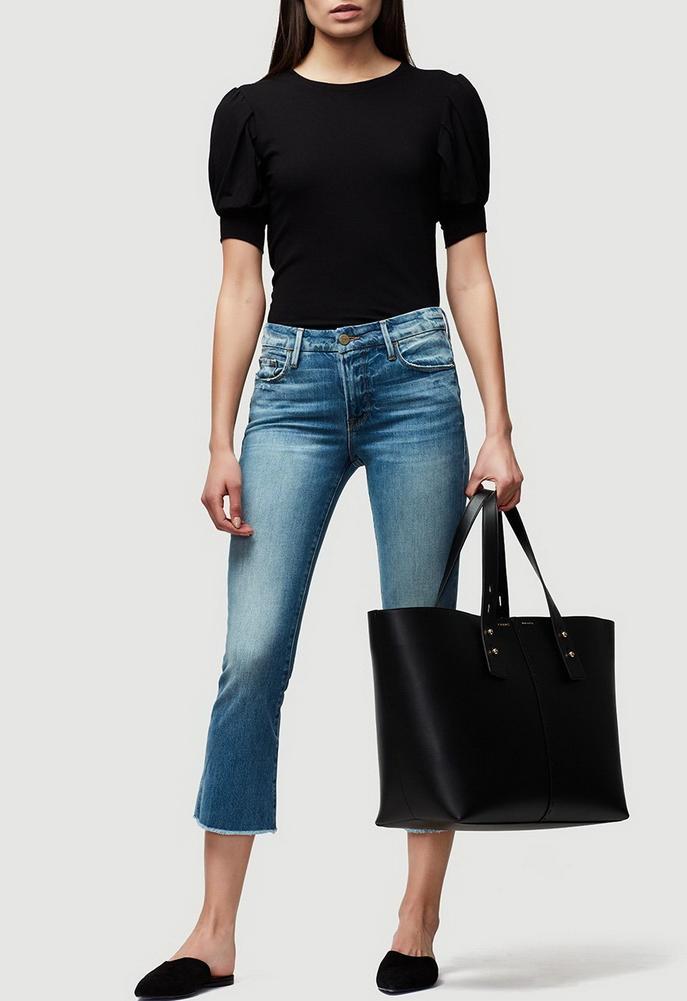 Frame Denim Le Crop Mini Boot Raw Edge