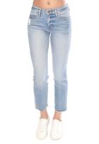 Frame Denim Le High Straight Jean With Reverse Cascade Hem