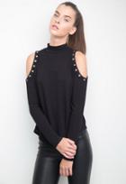 Generation Love Nicky Long Sleeve Cold Shoulder Top With Eyelets