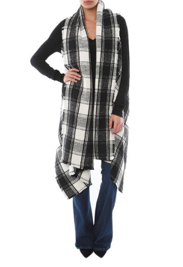 Sheri Bodell Plaid Blanket Vest