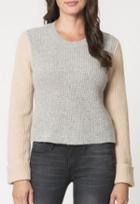 Autumn Cashmere Cuffed Colorblock Shaker Sweater