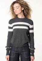 27 Miles Malibu Levitt Mock Neck Sweater With Varsity Stripes