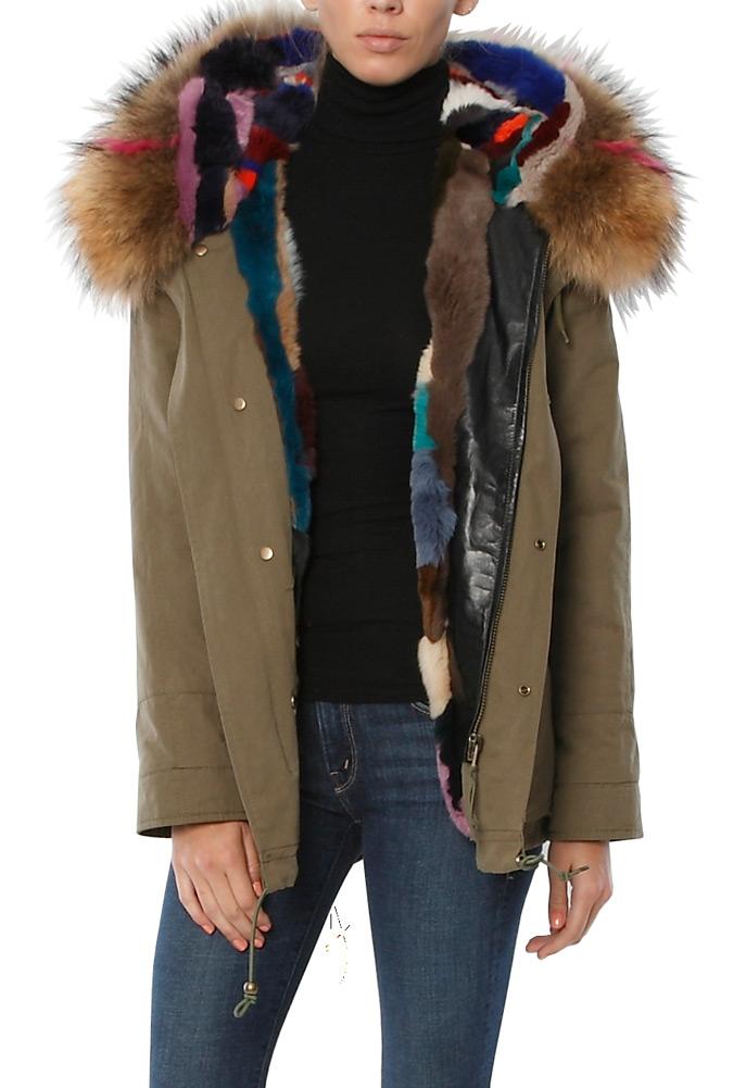 Mlle Paris Mini Parka With Multi Patchwork