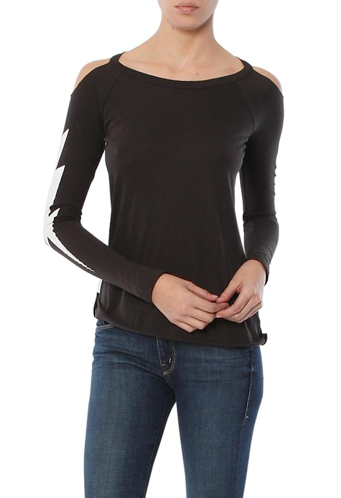 Chaser Bolt Vintage Jersey Cold Shoulder Long Sleeve Tee