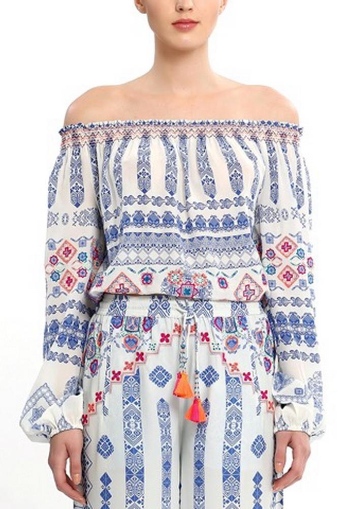 Rococo Sand Ionic Off Shoulder Top