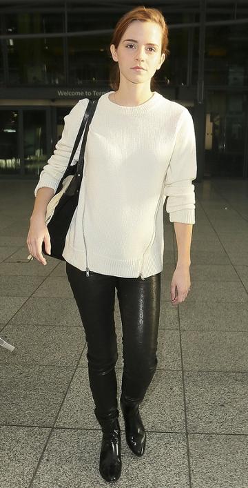 J Brand Edita Mid Rise Leather Legging As Seen On Emma Watson