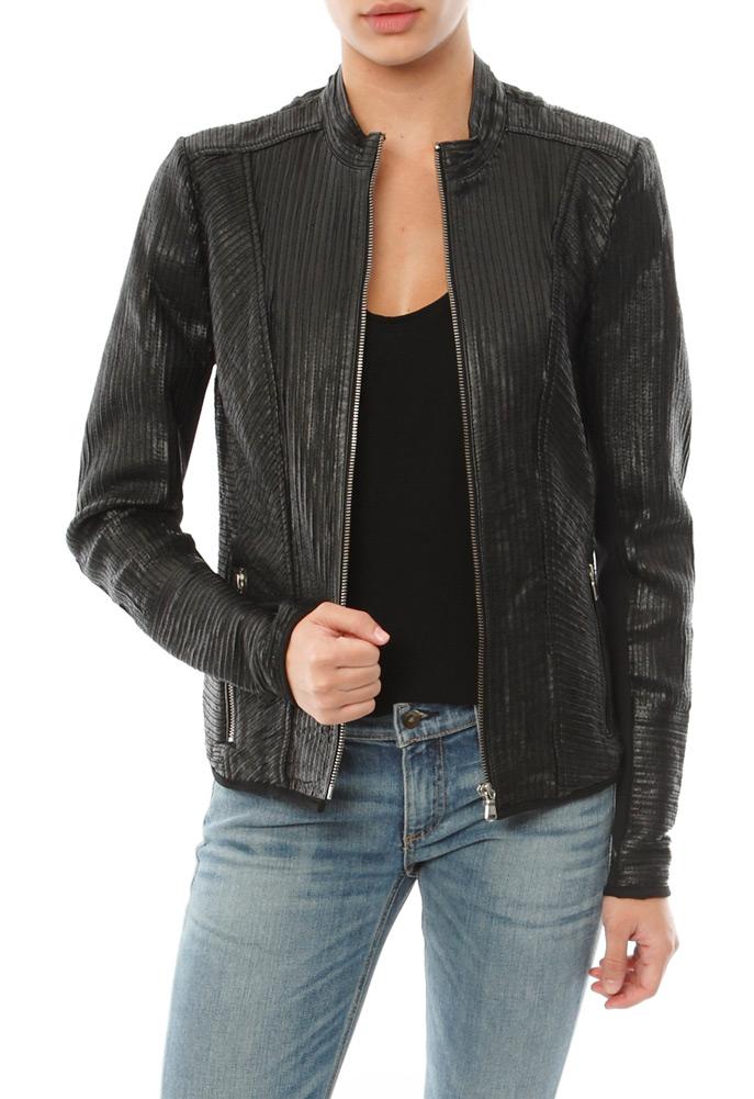 Lamarque Collection Maryam Leather Jacket With Mesh