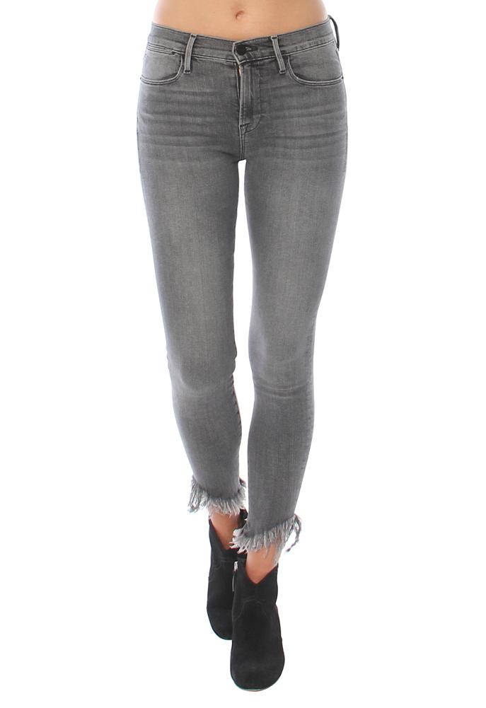 Frame Denim Le High Skinny Shredded Raw Edge Jean