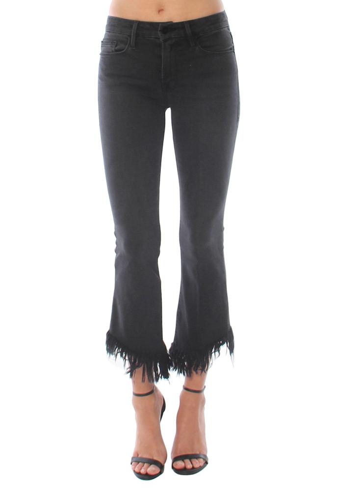 Frame Denim Le Crop Mini Boot With Shredded Raw Edge
