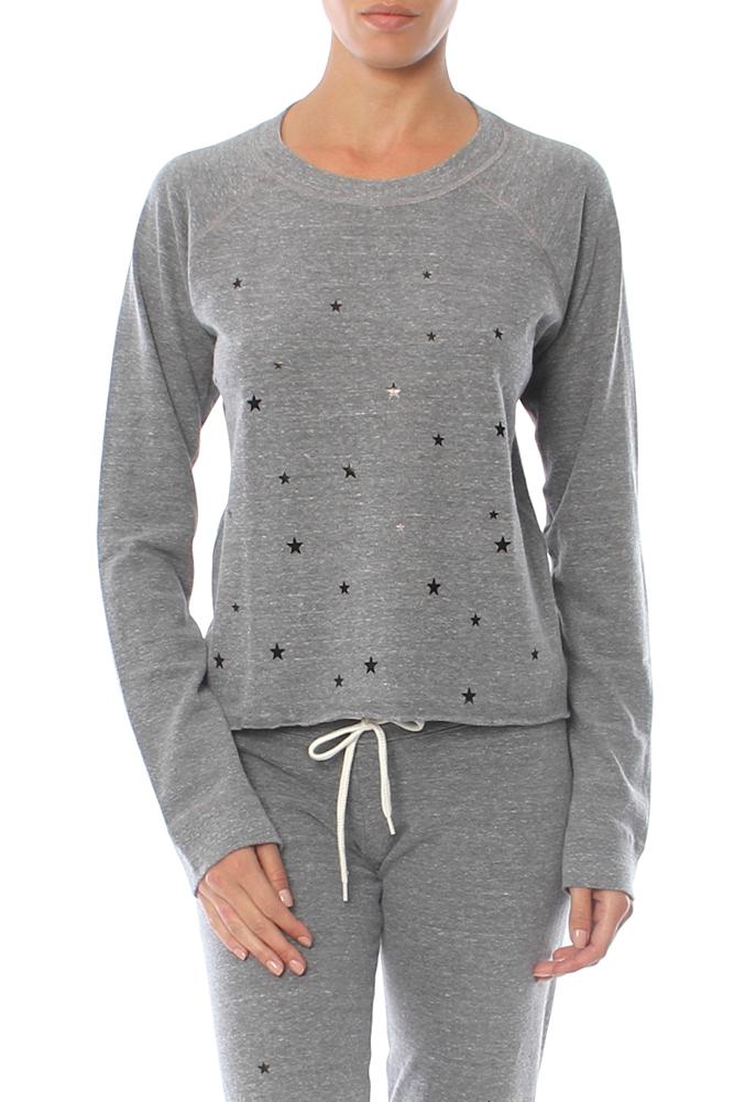 Monrow Oversized Cropped Pullover With Stardust