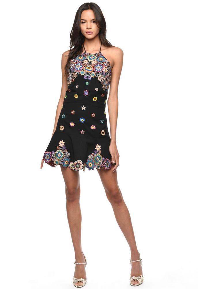 Karina Grimaldi Garden Embroidery Mini Dress