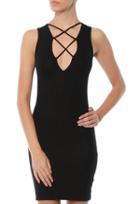 Lna Lace Up V Dress