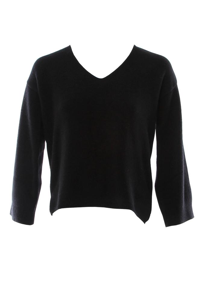 Minnie Rose V Neck Bell Sleeve Sweater