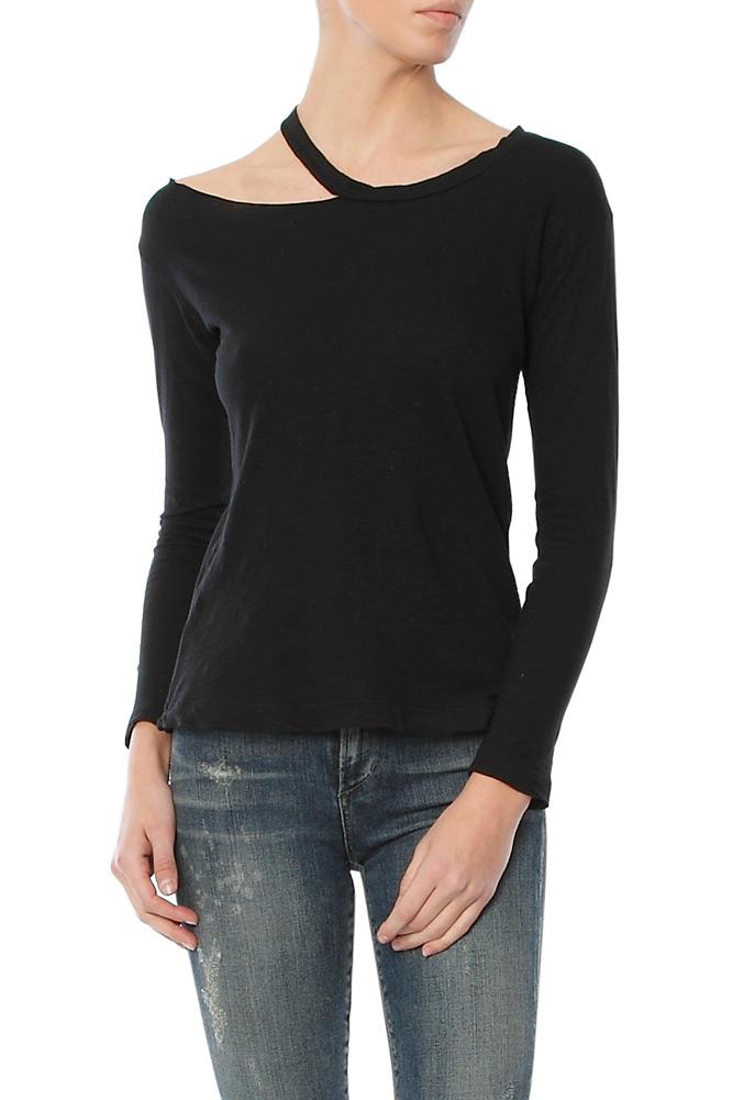 Lna Torn Shoulder Long Sleeve Tee
