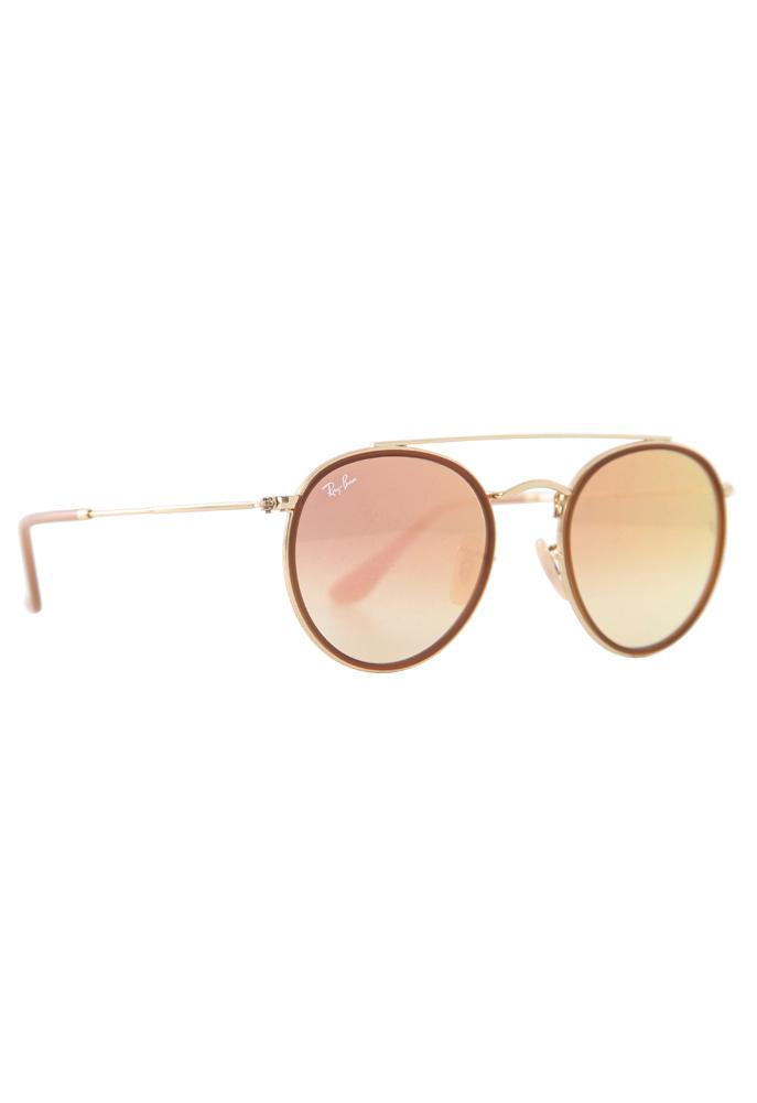 Ray-ban 51mm Mirrored Round Double Bridge Sunglasses