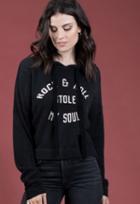 27 Miles Malibu Akiko Rock N Roll Cropped Hoodie