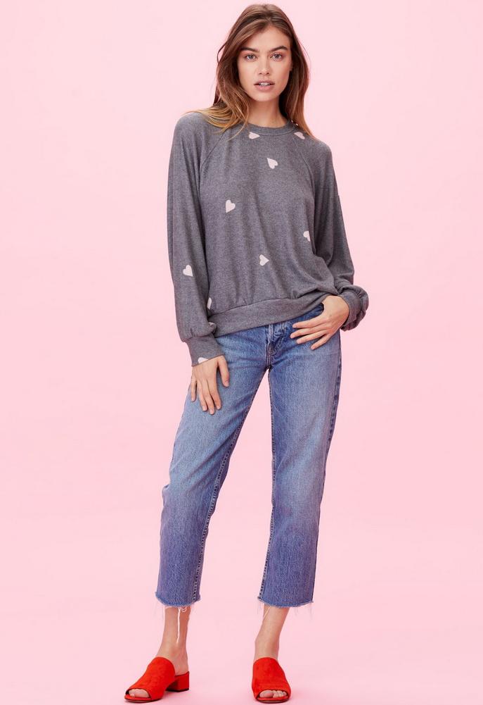 Lna Brushed Hearts Raglan
