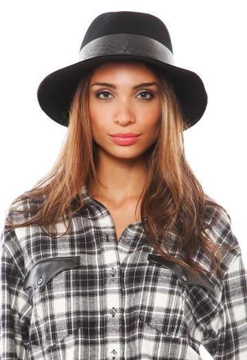 Janessa Leone Ruby Hat With Embossed Leather