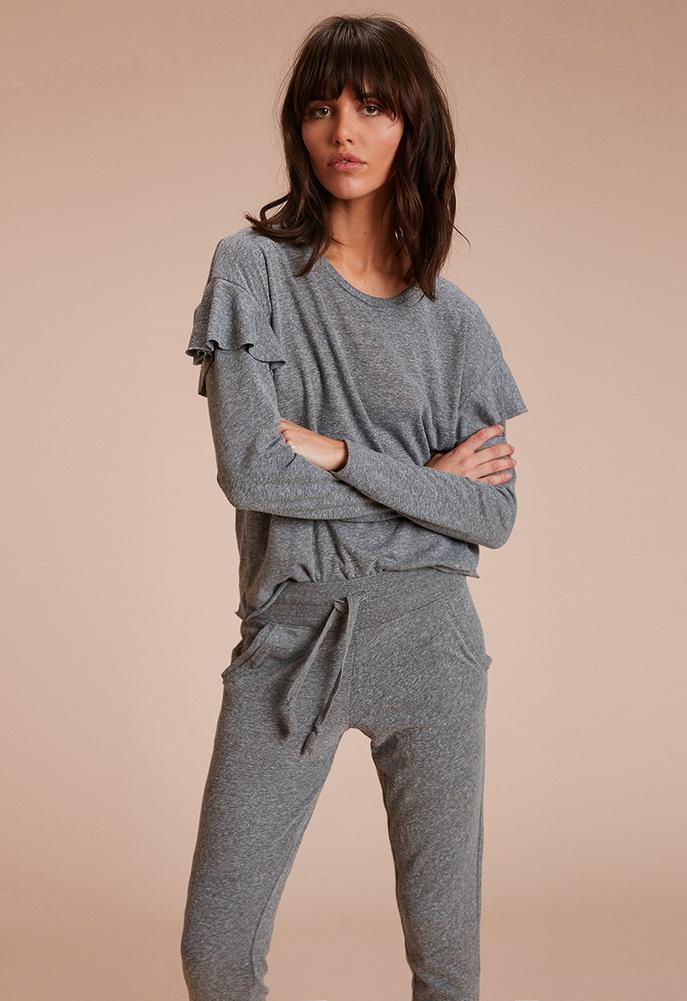 Nation Ltd Petra Cut Off Ruffle Tee