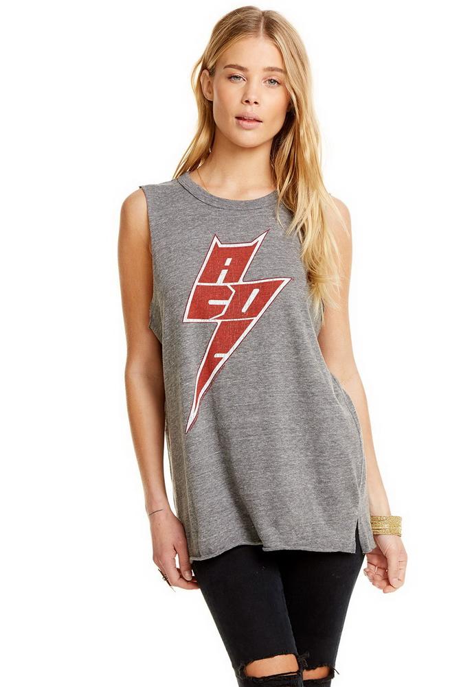 Chaser Ac/dc Triblend Jersey Side Slit Muscle Tank