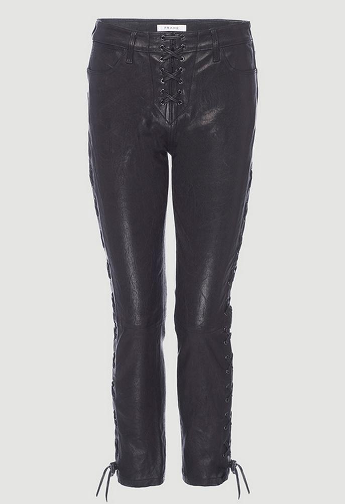 Frame Denim Lace Up Crop Leather Pant