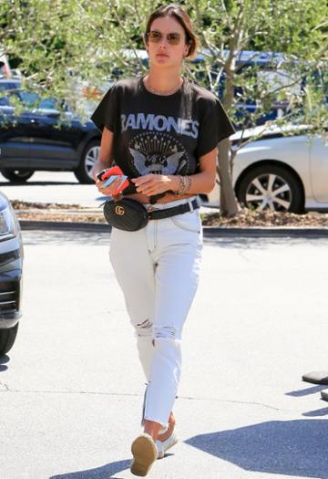 Madeworn Ramones Silver Glitter Tee As Seen On Alessandra Ambrosio