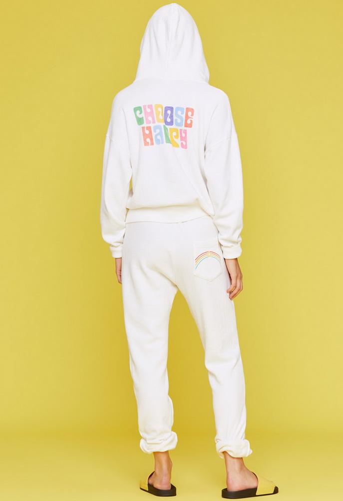 Lna Choose Happy Zip Up Hoodie