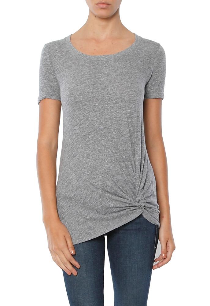 Monrow Granite Asymmetrical Knot Tee