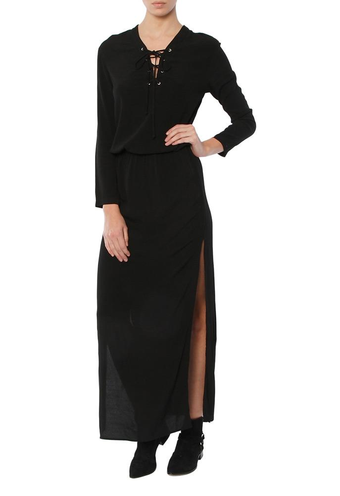 Monrow Lace Up Maxi Dress