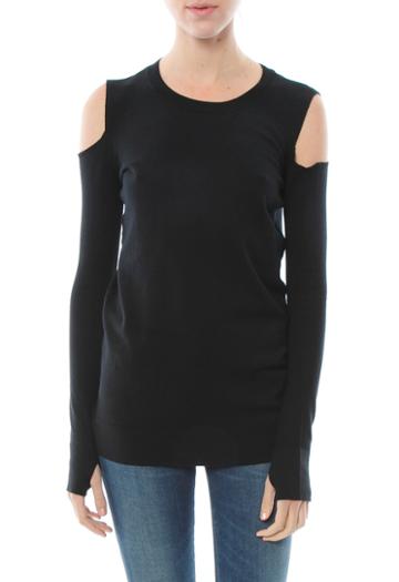 Acrobat Cold Shoulder Sweater With Thumbholes