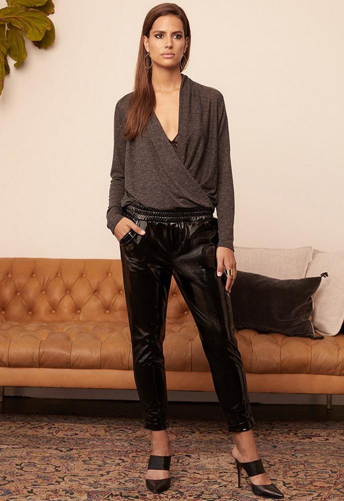 David Lerner Vinyl Cuff Tapered Jogger