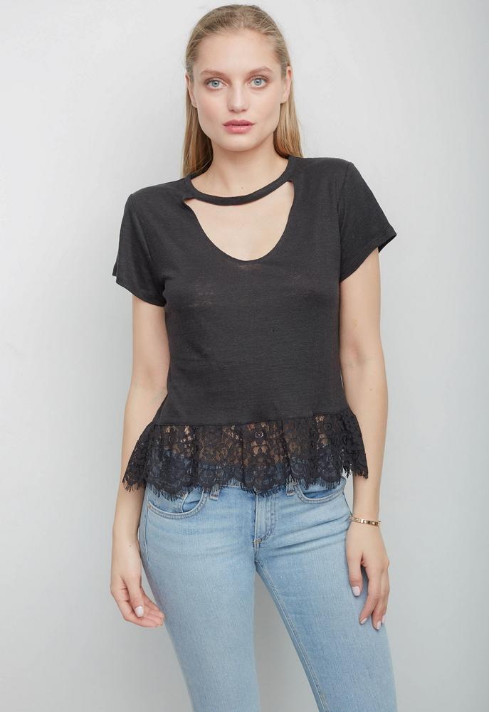 Generation Love Cheryl Lace Ruffle Tee