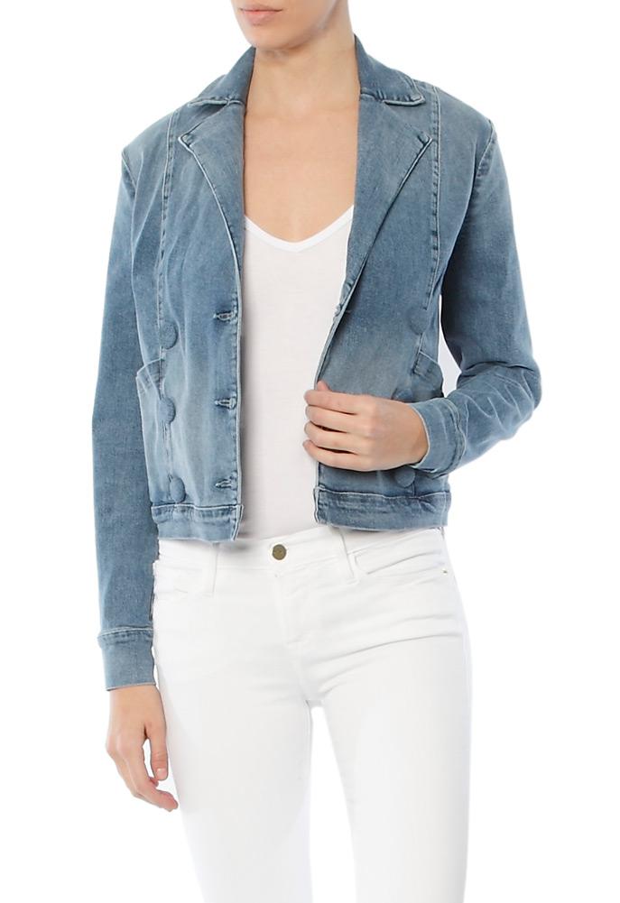 Frame Denim Le Crop Jacket With Button Detail