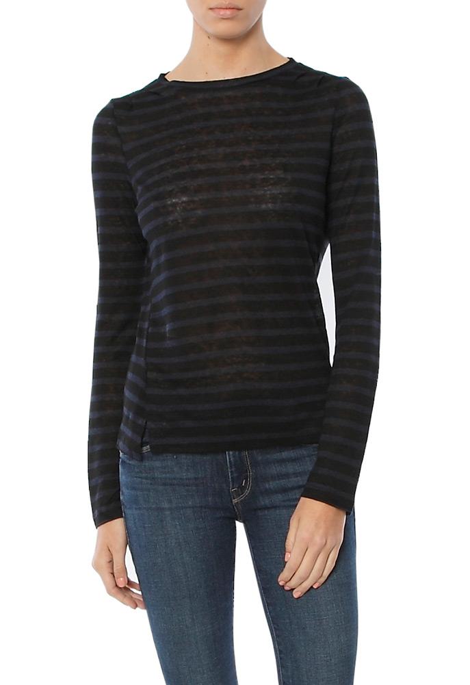 Frame Denim Pin Tuck Long Sleeve Tee