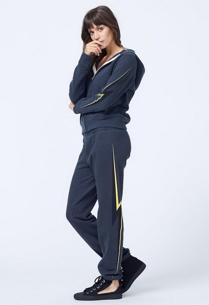 Monrow Elastic Waist Sweatpants With Lightning Print