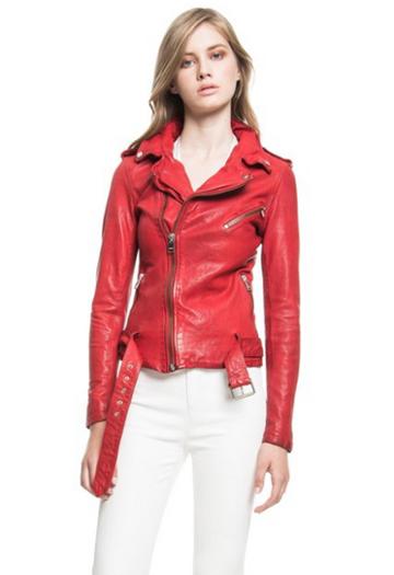 Lamarque Collection Kiyoshi Washed Lamb Leather Jacket