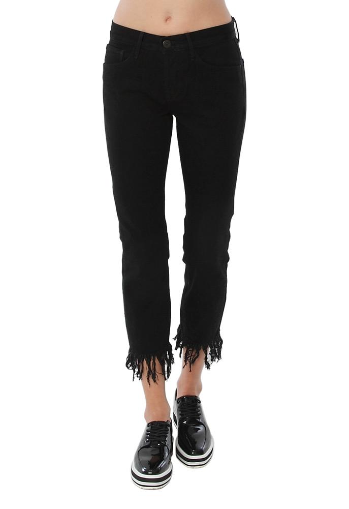 3x1 Straight Fringe Crop Jean