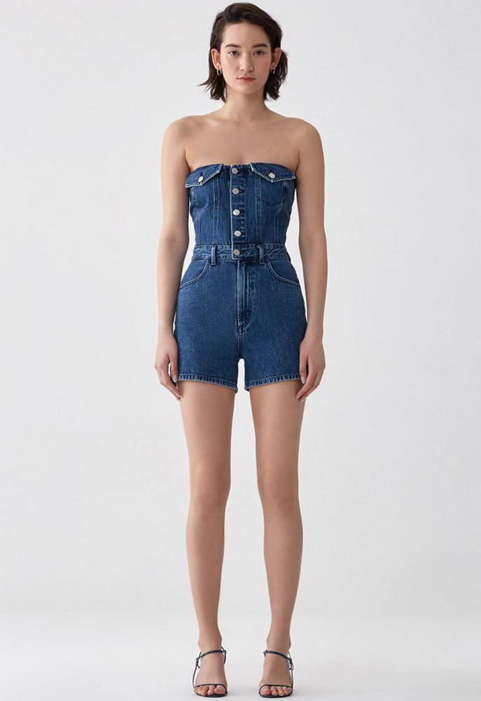 Agolde Sandy Strapless All One Romper