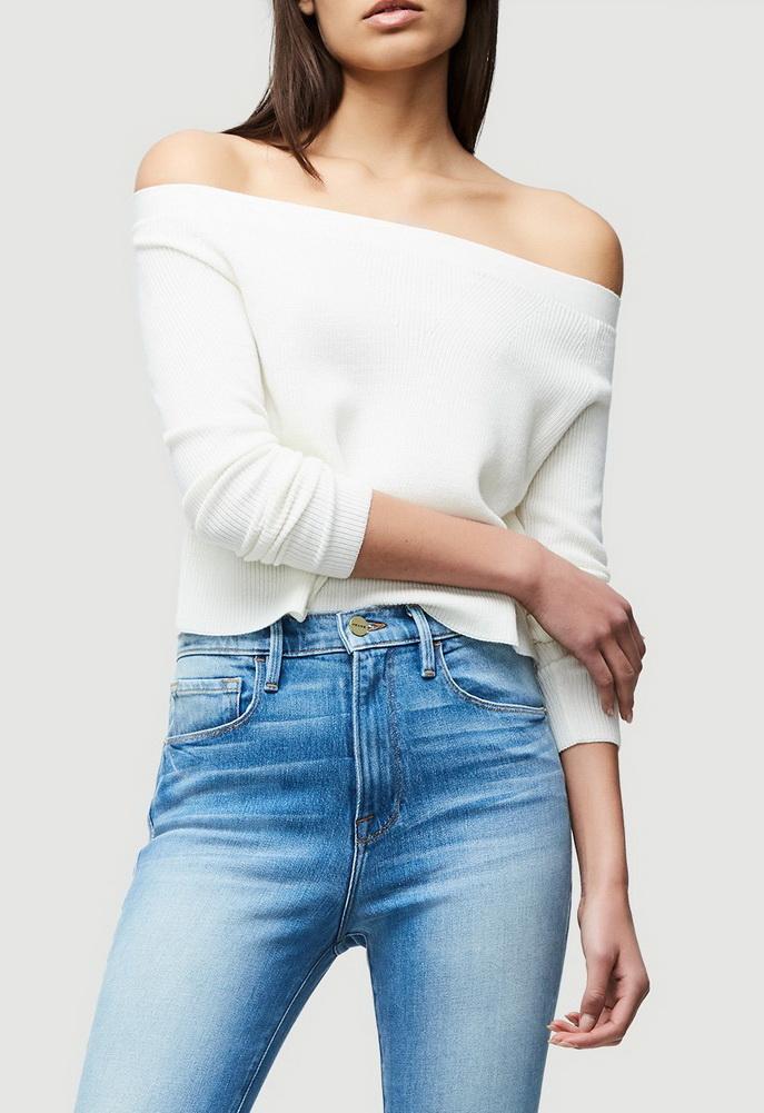 Frame Denim Cropped Rib Sweater