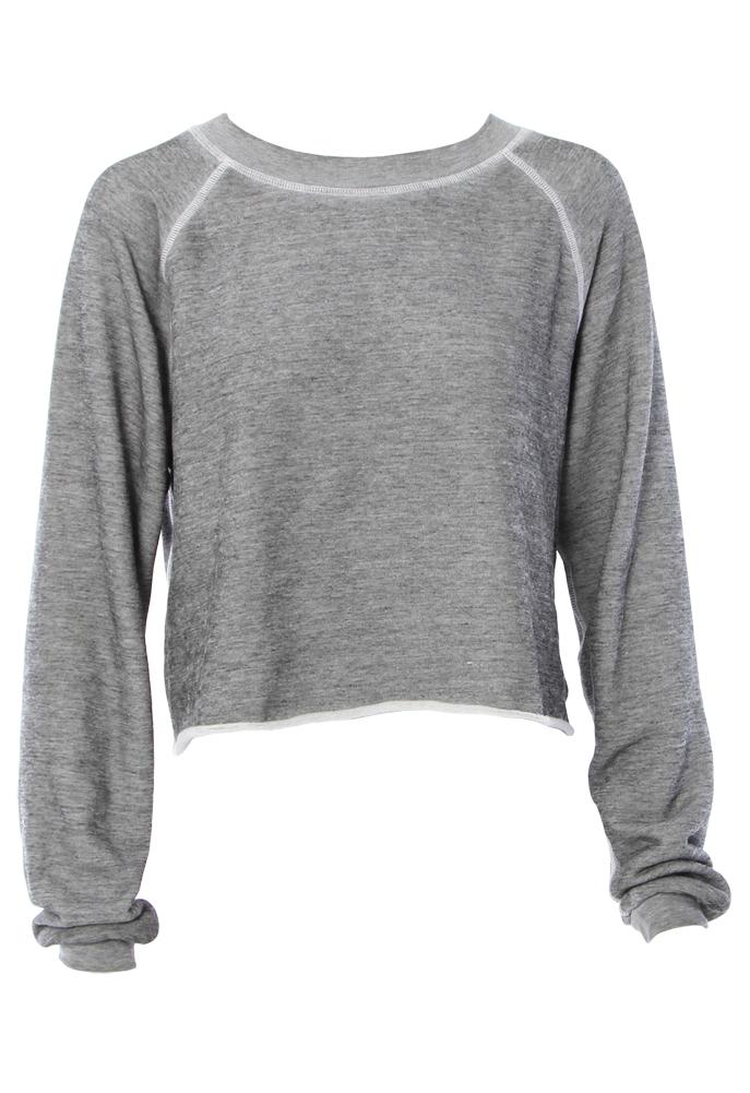 Wildfox Long Sleeve Cropped Tee