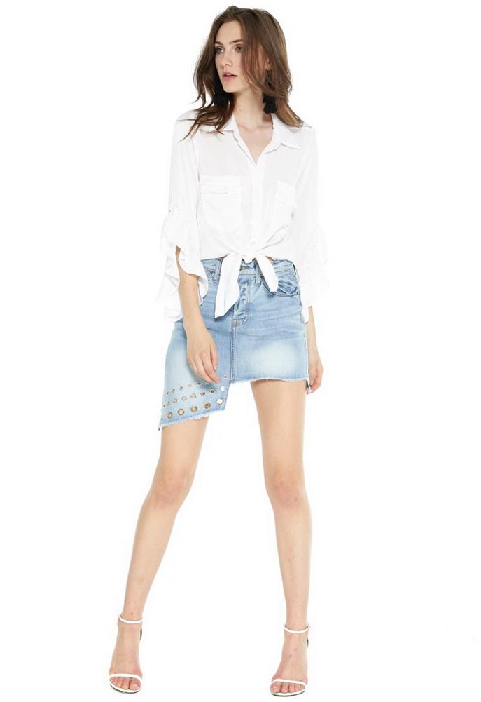 Misa Los Angeles Super Star Asymmetrical Mini Skirt