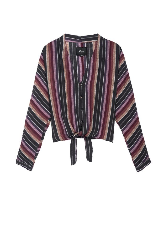 Rails Sloane Long Sleeve Tie Front Top