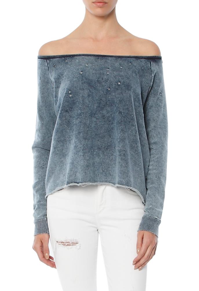 Generation Love Alicia Holes Off Shoulder Sweatshirt